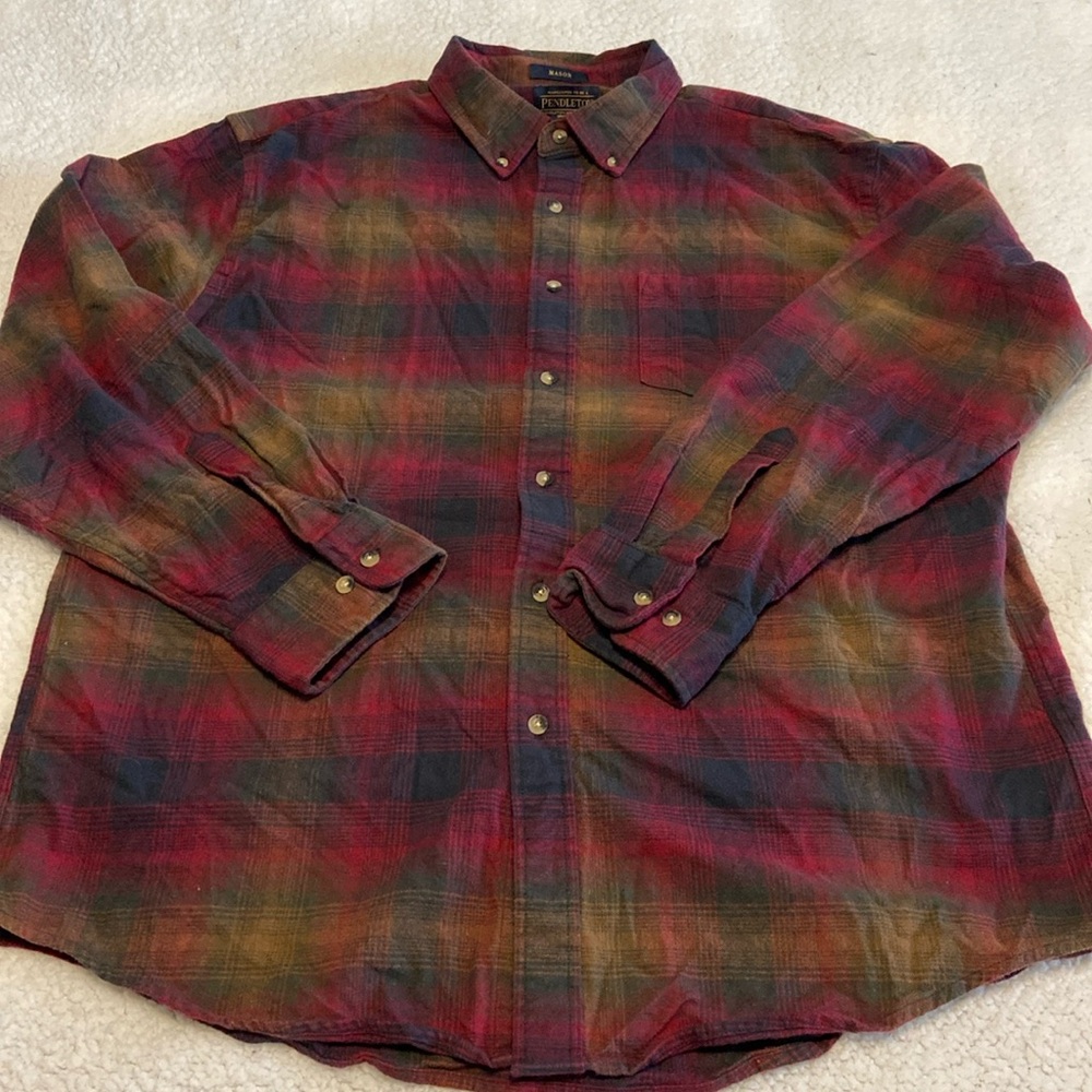 Pendleton Multicolor Plaid Casual Button Down Shi… - image 1
